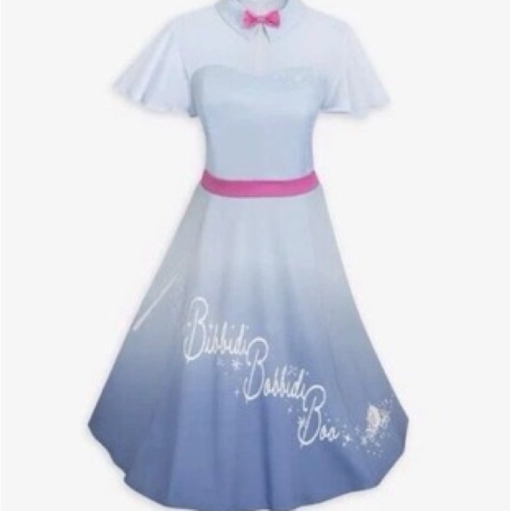 Disney Light Blue and Pink Dress with Sheer Sleeves